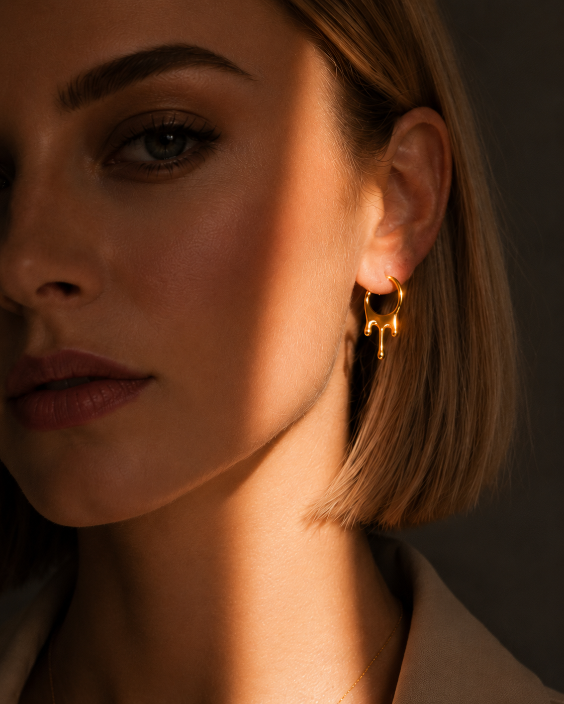 Personalized Molten Drip Statement · 18K Gold Plated