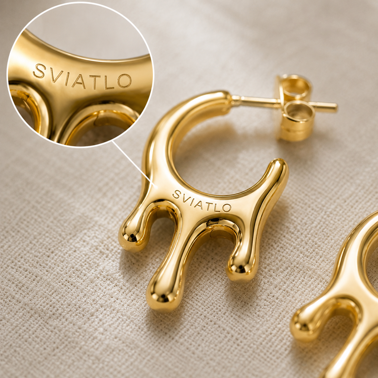Personalized Molten Drip Statement · 18K Gold Plated