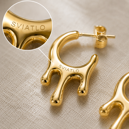 Personalized Molten Drip Statement · 18K Gold Plated