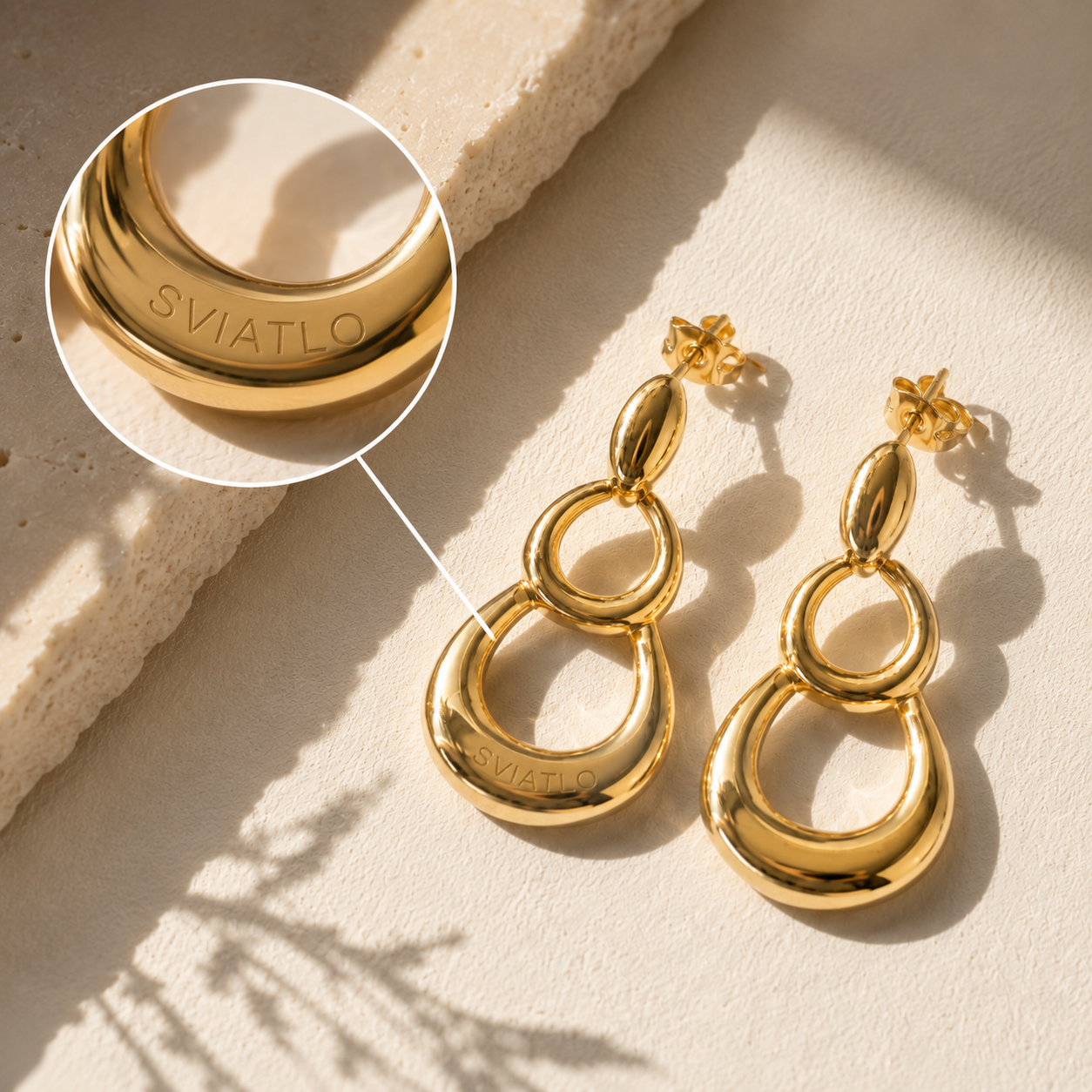 Personalized Teardrop Door-Knocker Drops · 18K Gold Plated