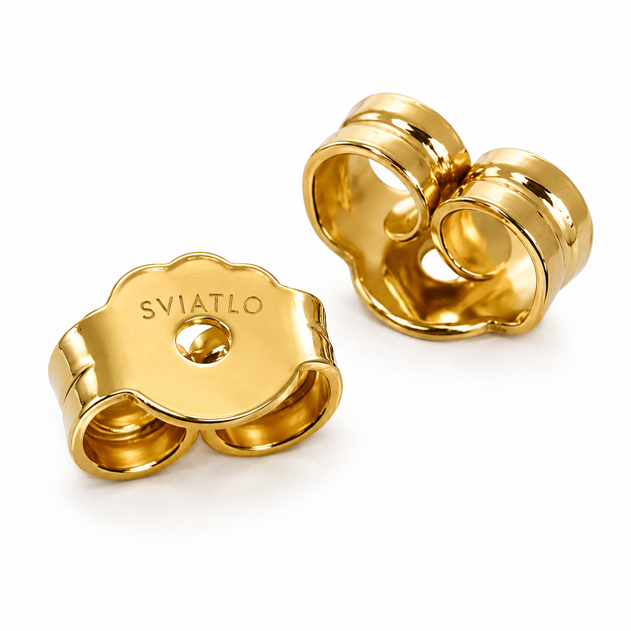 Personalized Ribbed Circle Drops · 18K Gold Plated