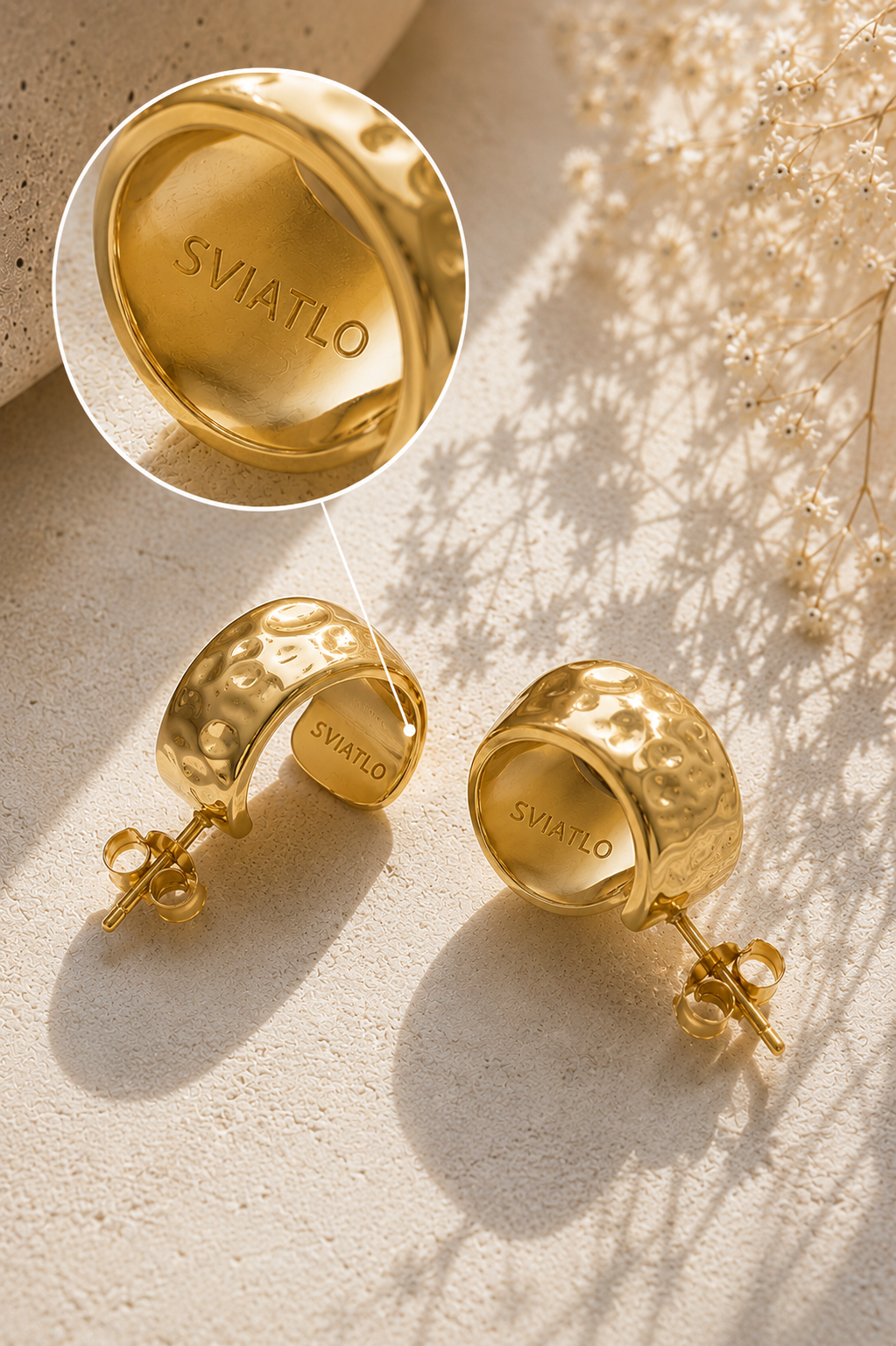 Personalized Chunky Wide Hoops · 18K Gold Plated