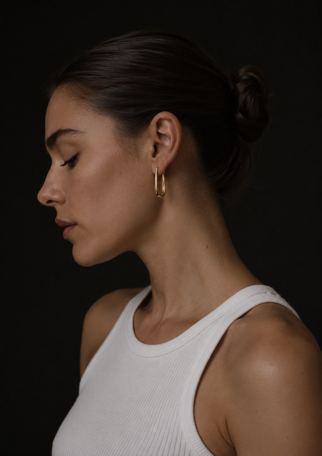 Personalized Angular V Wire Hoops · 18K Gold Plated