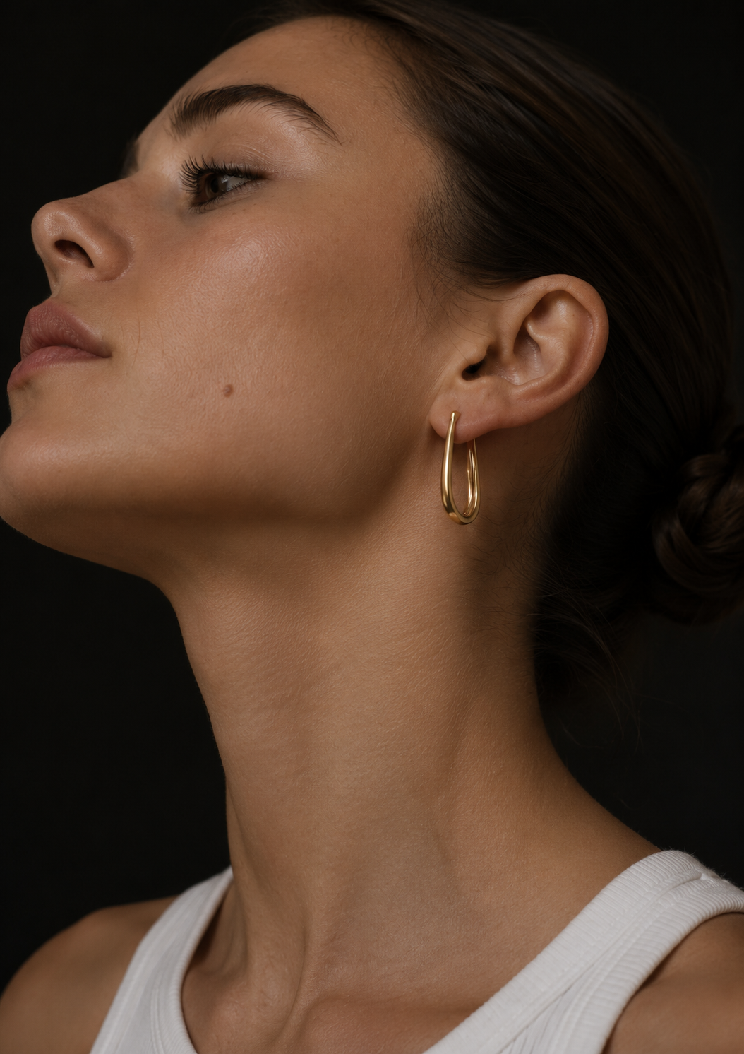 Personalized Angular V Wire Hoops · 18K Gold Plated