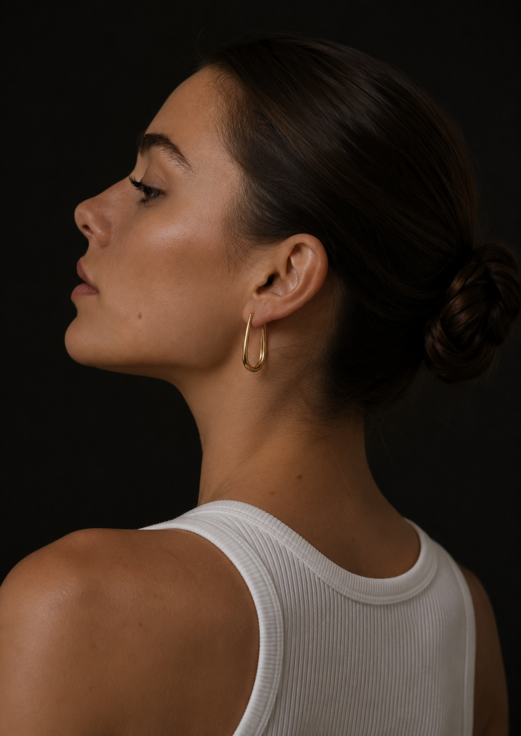 Personalized Angular V Wire Hoops · 18K Gold Plated