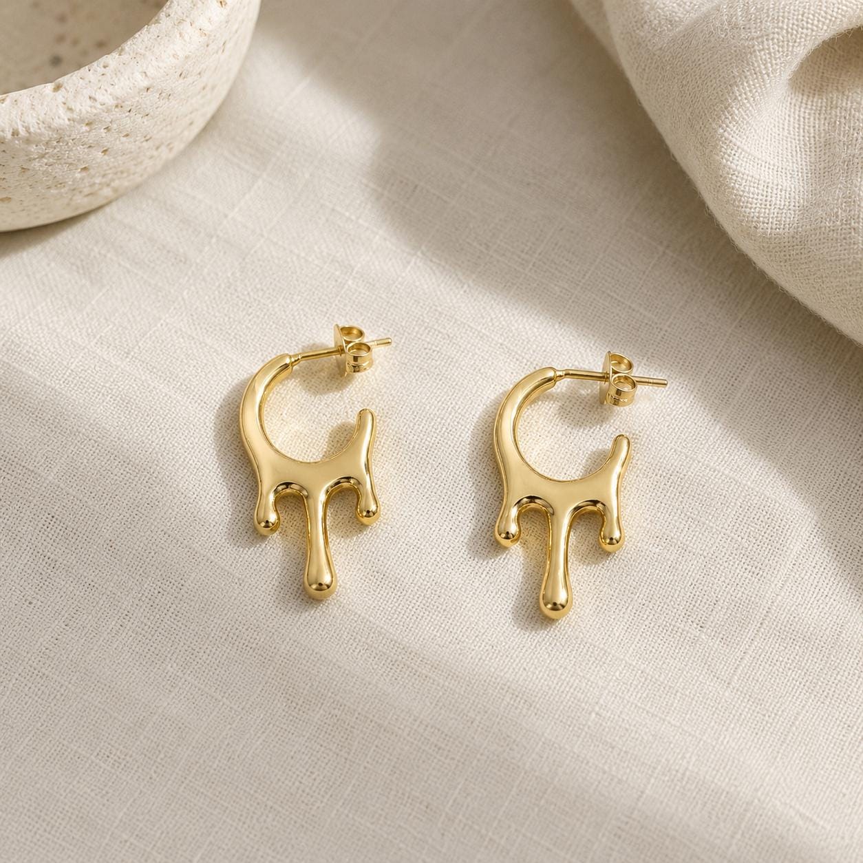 Personalized Molten Drip Statement · 18K Gold Plated