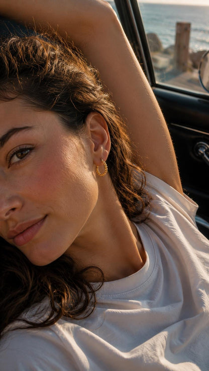 Personalized Twisted Mini Hoops · 18K Gold Plated