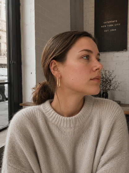 Personalized Angular V Wire Hoops · 18K Gold Plated