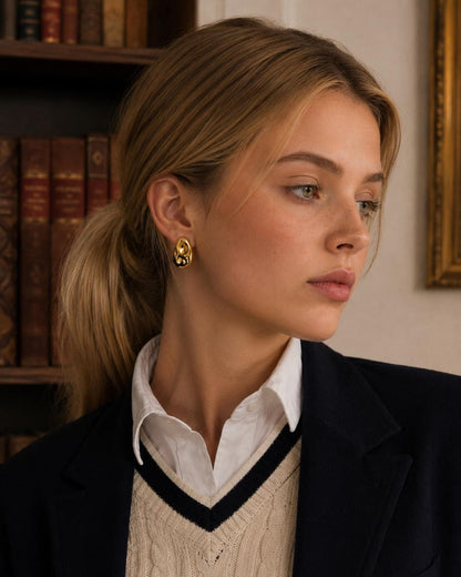Personalized Molten Nugget Studs · 18K Gold Plated