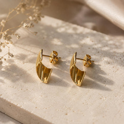 Personalized Twisted Petal Studs · 18K Gold Plated