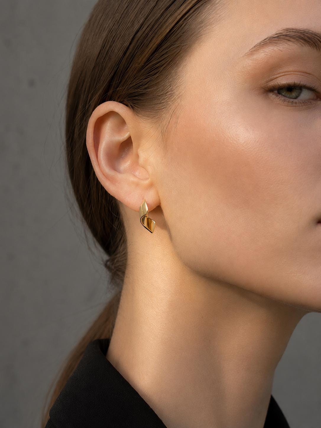 Personalized Twisted Petal Studs · 18K Gold Plated